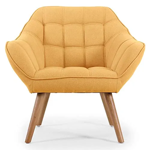 Menzzo Scandinave Fauteuil, Tissu, Jaune, 83
