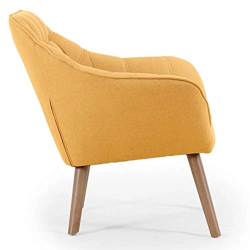 Menzzo Scandinave Fauteuil, Tissu, Jaune, 83