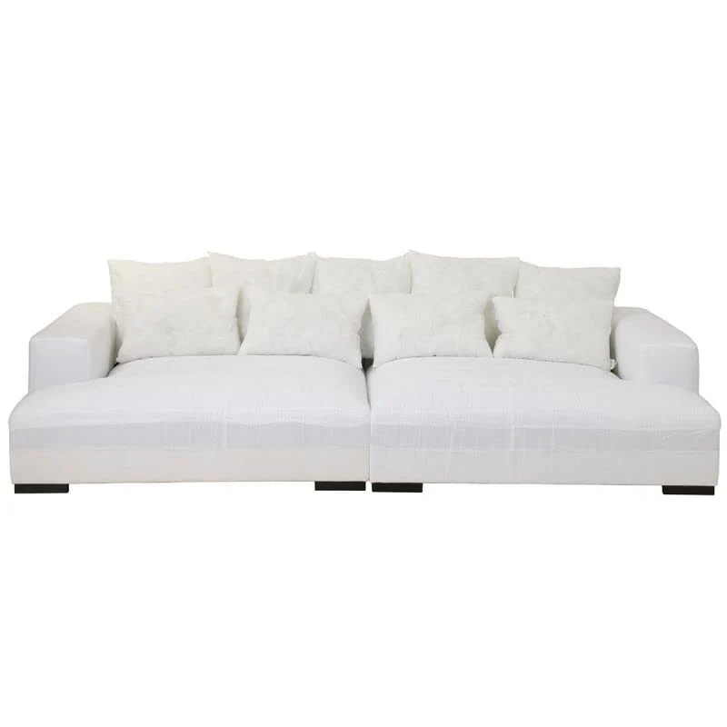Paris Prix - Canapé Design 9 Coussins Monaco 330cm Blanc