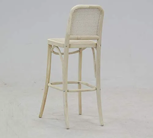 AubryGaspard Tabouret de Bar en Bois et cannage