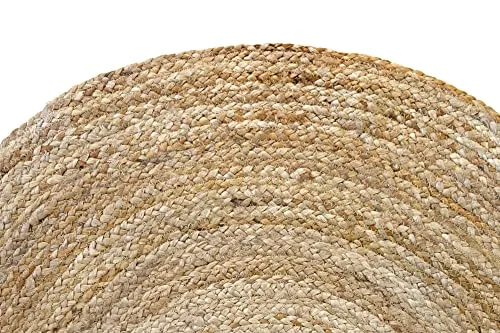 HAMID Tapis Jute Naturel, Jute Alhambra Rond, Tressé à la Main, Tapis 100% Fibre de Jute pour Salon, Chambre, Décoration (Naturel, 150x150cm)