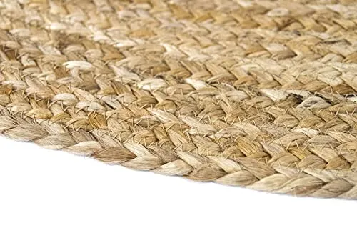 HAMID Tapis Jute Naturel, Jute Alhambra Rond, Tressé à la Main, Tapis 100% Fibre de Jute pour Salon, Chambre, Décoration (Naturel, 150x150cm)