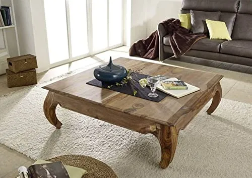 Table Basse 160x80cm - Bois Massif de Palissandre laqué - Inspiration Ethnique-Coloniale - Opium #634