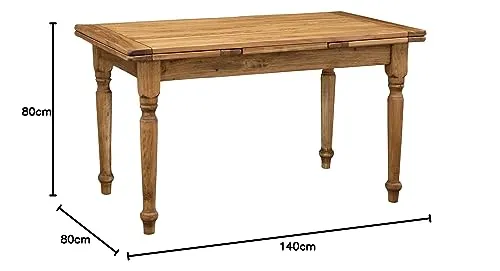 Biscottini Table à Manger Extensible 140x80x80 cm Made in Italy - Table Salle à Manger Extensible en Bois Massif - Table Bois Salle a Manger