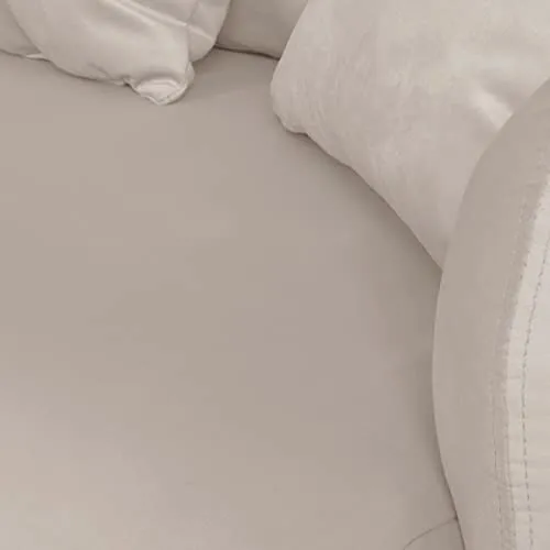 HOMIFAB Canapé d'angle Gauche 5 Places Convertible avec Coffre de Rangement en Velours crème - Giulia