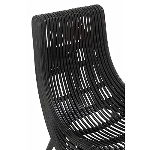 Paris Prix - Fauteuil Design rotin 100cm Noir