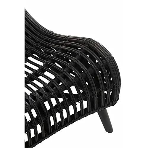 Paris Prix - Fauteuil Design rotin 100cm Noir