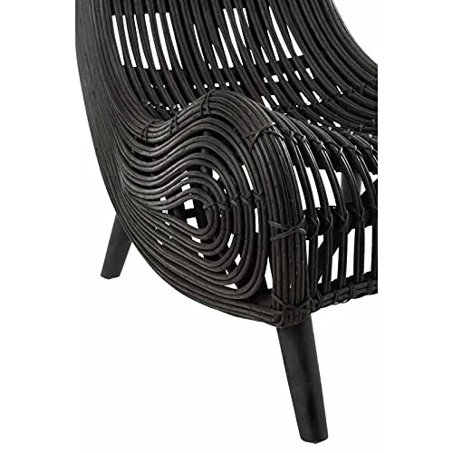 Paris Prix - Fauteuil Design rotin 100cm Noir