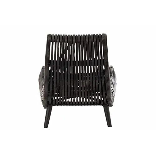 Paris Prix - Fauteuil Design rotin 100cm Noir