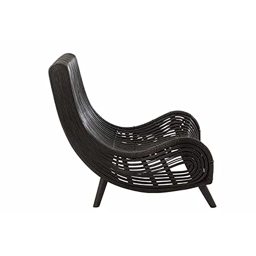 Paris Prix - Fauteuil Design rotin 100cm Noir