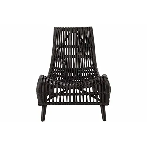 Paris Prix - Fauteuil Design rotin 100cm Noir