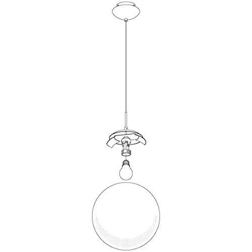 EGLO Lustre RONDO 1, suspension à flamme, lampe pendante en acier, couleur : nickel mat, verre : opale blanc mat, douille : E27, Ø : 30 cm