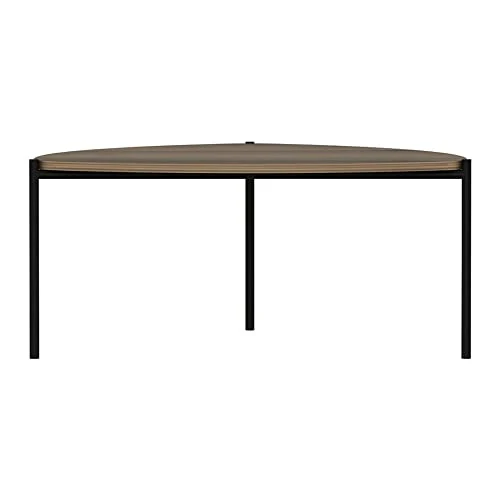 [en.casa] Table Basse Triangulaire Meuble de Salon Design Panneau de Particules Métal 40 x 90 x 89 cm Effet Noyer Noir