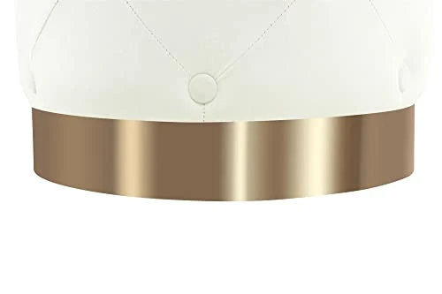 Qiyano Banquette rembourrée en velours - Tabouret de coiffeuse - Beige