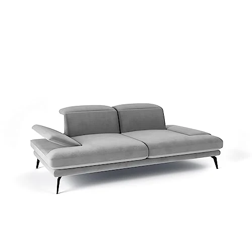 Siblo Canape 2 Places - Deli 2 Collection Meubles de Salon - Confortable Canapé Convertible - Canapé 2 Places - Gris - 215x112x83 cm