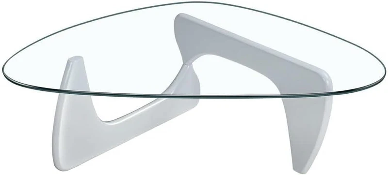 OM-PDD Table Basse Design Salon, Table Basse Transparente Salon, Table Basse Verre Trempé Design Moderne, Table Basse Industrielle, 50x37.5x16in