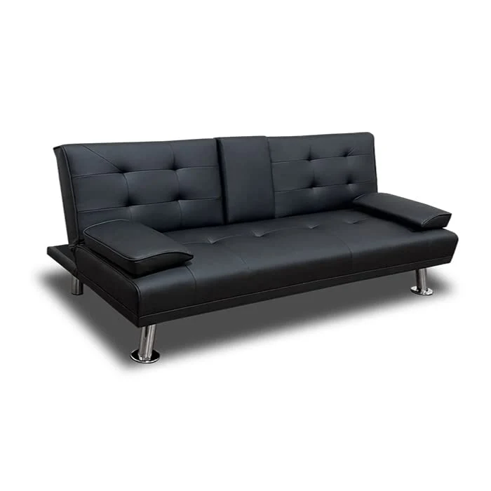 Designetsamaison Banquette Clic Clac 3 Places Noir - Oglio