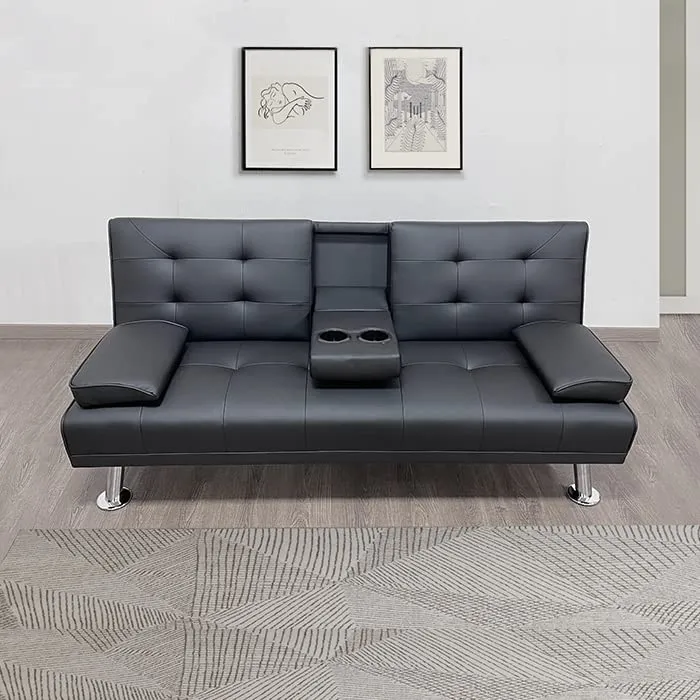 Designetsamaison Banquette Clic Clac 3 Places Noir - Oglio
