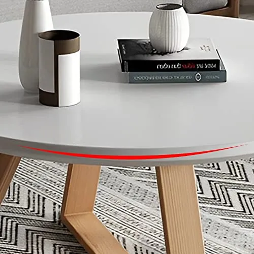 LBSI Tables Basses Rondes pour Salon Ensemble de 2 Petites Tables d'appoint Blanches et Grises, Modernes Table Basse Gigogne, Assemblage Robuste et Facile (Color : White, Size : 80 * 80 * 45cm)