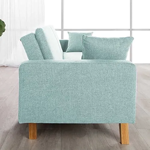Don Descanso - Canapé Convertible clic clac 3 Places Convertible lit 3 Places Reine. Dimension canapé : 201x73x79 cm | Dimension lit : 201x99x42 cm [Comprend 2 Coussins] | Vert