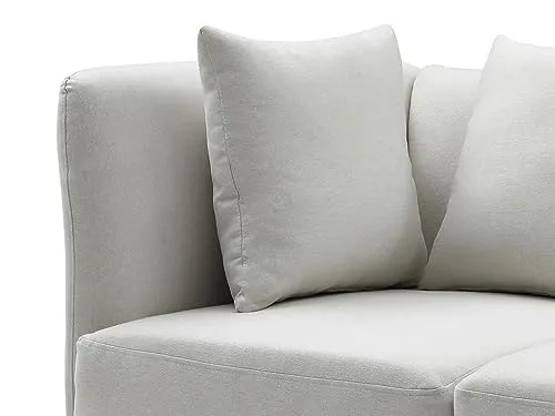 Vente-unique - Méridienne Droite en Tissu crème NAPASA