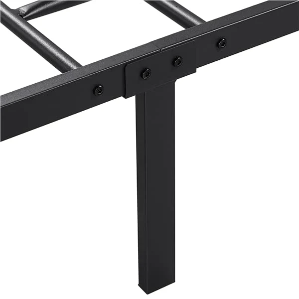 Yaheetech Lit Simple Double en Métal Assemblage Simple pour Petits Espaces Adultes 140x200cm Noir