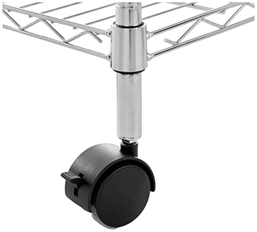 Amazon Basics Étagère 3 niveaux à roulettes, 13.4D x 23.2W x 32.75H cm, Chrome