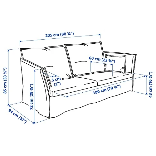Ikea Backsälen Katorp Canapé 3 places Naturel