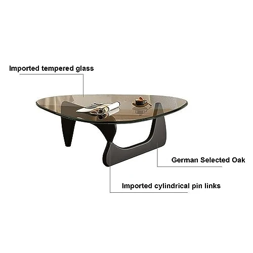 LOGAUT Table Basse en Verre Triangulaire, Table Basse Noguchi Moderne, Table Basse Moderne du Milieu du Siècle, Petite Table Basse en Verre, pour Salon, Patio