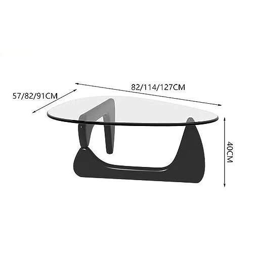 LOGAUT Table Basse en Verre Triangulaire, Table Basse Noguchi Moderne, Table Basse Moderne du Milieu du Siècle, Petite Table Basse en Verre, pour Salon, Patio