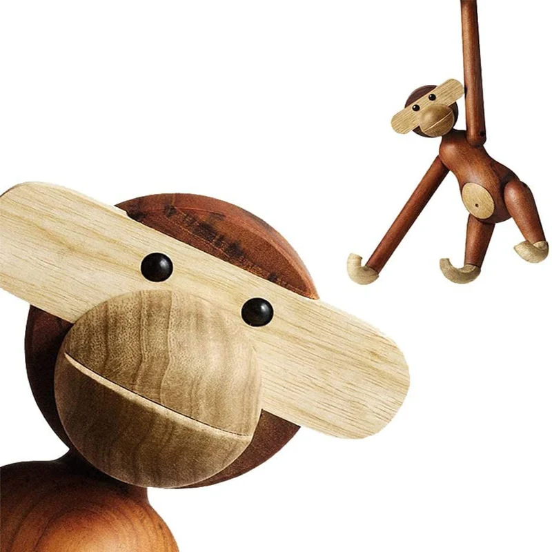 N / B Décoration de la Maison de Singe en Teck, Singe Suspendu en Bois, Statue d'animal Danois, Cadeau d'anniversaire Artisanal pour la Maison, Le Bureau, la décoration Murale