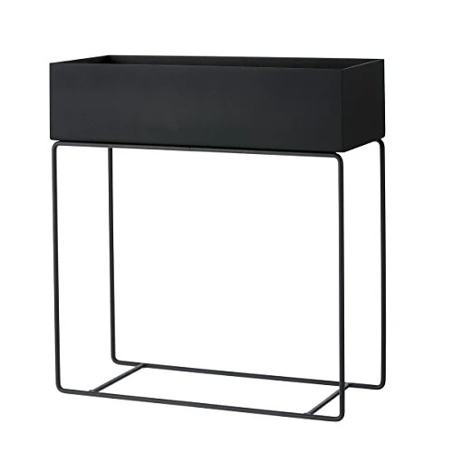 Ferm Living Plant Box Jardinière en métal Noir 65 cm