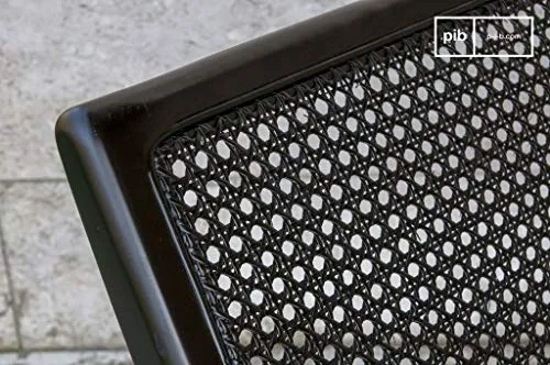 pib Fauteuil en cannage Black Thisted - Bois Massif, Association Facile, Esthétique intemporelle | Un Fauteuil en cannage à l'allure Sobre et distinguée - Noir foncé (L65 x H68 x P74 cm)