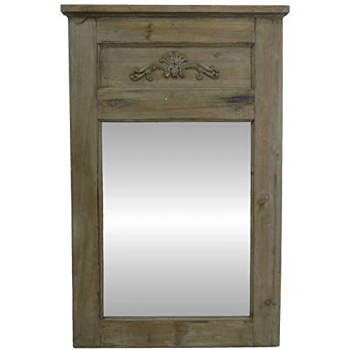L'Héritier Du Temps Grand Miroir de Style Trumeau en Bois avec Frise Glace de Cheminée 4x65x100cm
