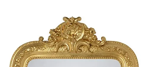 MO.WA Miroir Mural avec Cadre Classique Style Louis Philippe Fini à la Main avec Feuille d'or. esure extérieure Cm.67x97 Fabriqué en Italie