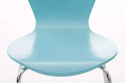 Chaise Empilable Calisto en Bois - Assise Ergonomique - Chaise de Salle d'Attente en Bois Chaise, Hauteur Assise 45 cm -Couleurs au Choix:, Couleurs:Bleu Clair