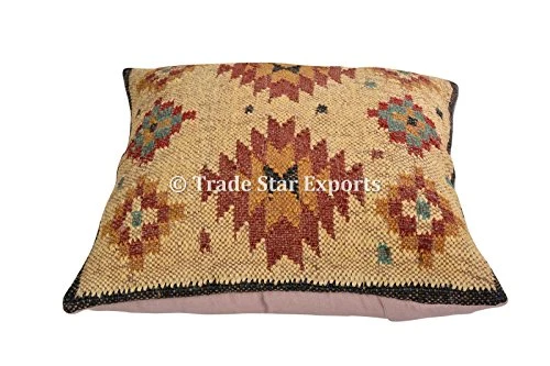 indien tissé main Kilim, coussins, taie d'oreiller 18 x 18 décoratifs, couvre-lit, Boho Taies d'oreiller extérieur Housse de coussin