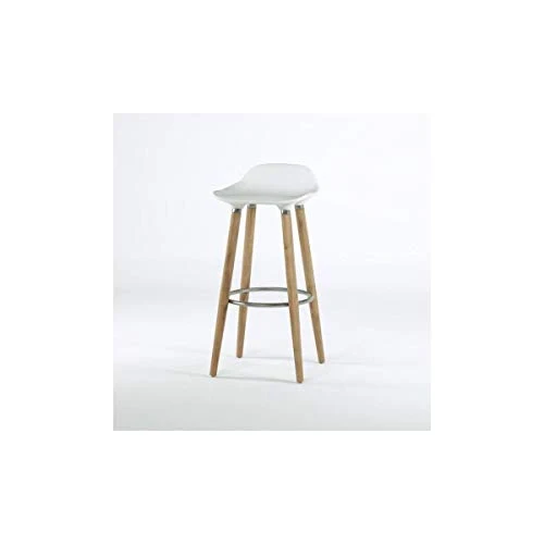 Tabouret de Bar Fixe Design, Blanc, 51cm x 51cm x 80cm