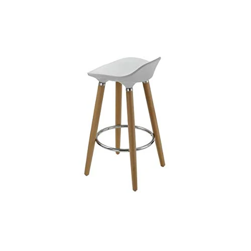 Tabouret de Bar Fixe Design, Blanc, 51cm x 51cm x 80cm
