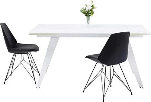 Kare Salle, Table à Manger, Verre, Blanc, 160 40 x90cm