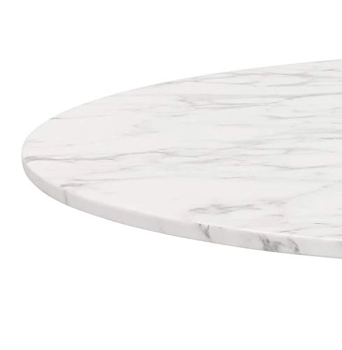 Alterego Table à dîner Ronde 'WITNEY' en marbre et métal Blanc - Ø 120 cm