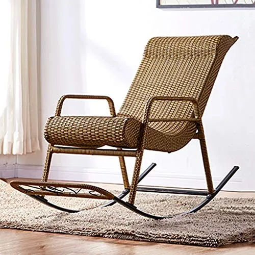 Fauteuils inclinables Fauteuil À Bascule Fauteuil En Rotin Naturel Fauteuil De Style Fauteuil À Bascule Old Man Back Fauteuil De Détente Extérieur Au Balcon Fauteuil À Bascule De Jardin Capacité De Ch