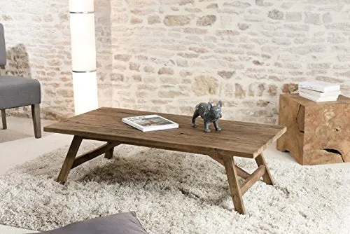 Macabane Table Basse Scandi, Teck, Brun, 120 x 60 x 36 cm