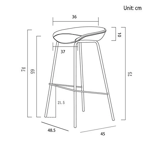 FIONAT Tabouret de Bar 65Cm Faux Cuir Tabourets de Bar Cadre en Métal avec Repose-Pieds Et Dossier Sièges Confortables Modernes, Comptoir de Bar À La Maison Détendu, Jaune