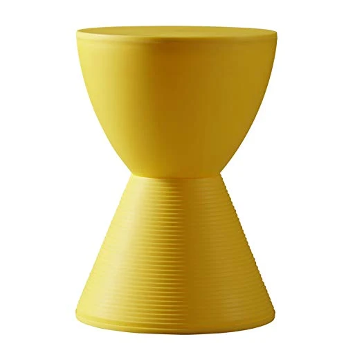 ZXCASDF De Rangement en Plastique Repose-Pieds Tabouret Dressing Chaise Rembourrée Vanity Ronde Ottoman Pieds en Plastique Filetés pour La Maison Salon Chambre,Jaune