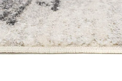 Tapiso Ethno Tapis Salon Chambre Jeunes Crème Gris Motif Ethnique Aztèque Géométrique Zigzags Moucheté Doux 300 x 400 cm