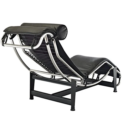 Urban Furnishing LC4 Chaise longue style Le Corbusier Cuir Aniline Noir