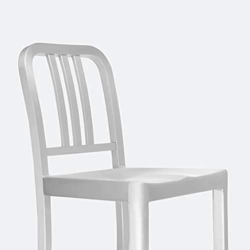 XINGPING Navy Bar Tout en Aluminium Retour Chaise de Bar Café Table Et Chaise Combinaison Tabouret Haut Café Table Et Chaises Tabouret De Bar (Couleur : 66cmsitting High)