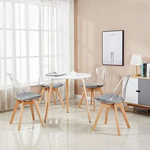 H.J WeDoo Ronde Table de Salle à Manger scandinave Moderne Style rétro Blanche