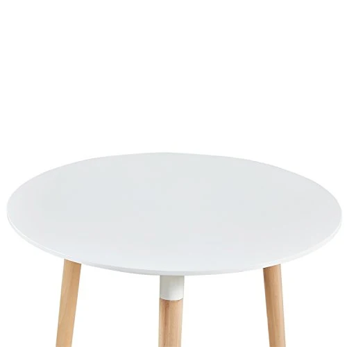 H.J WeDoo Ronde Table de Salle à Manger scandinave Moderne Style rétro Blanche